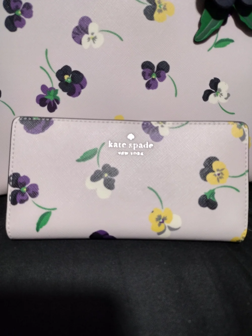 kate spade Lavender Pansy Floral Tote Bag With Matching Wallet